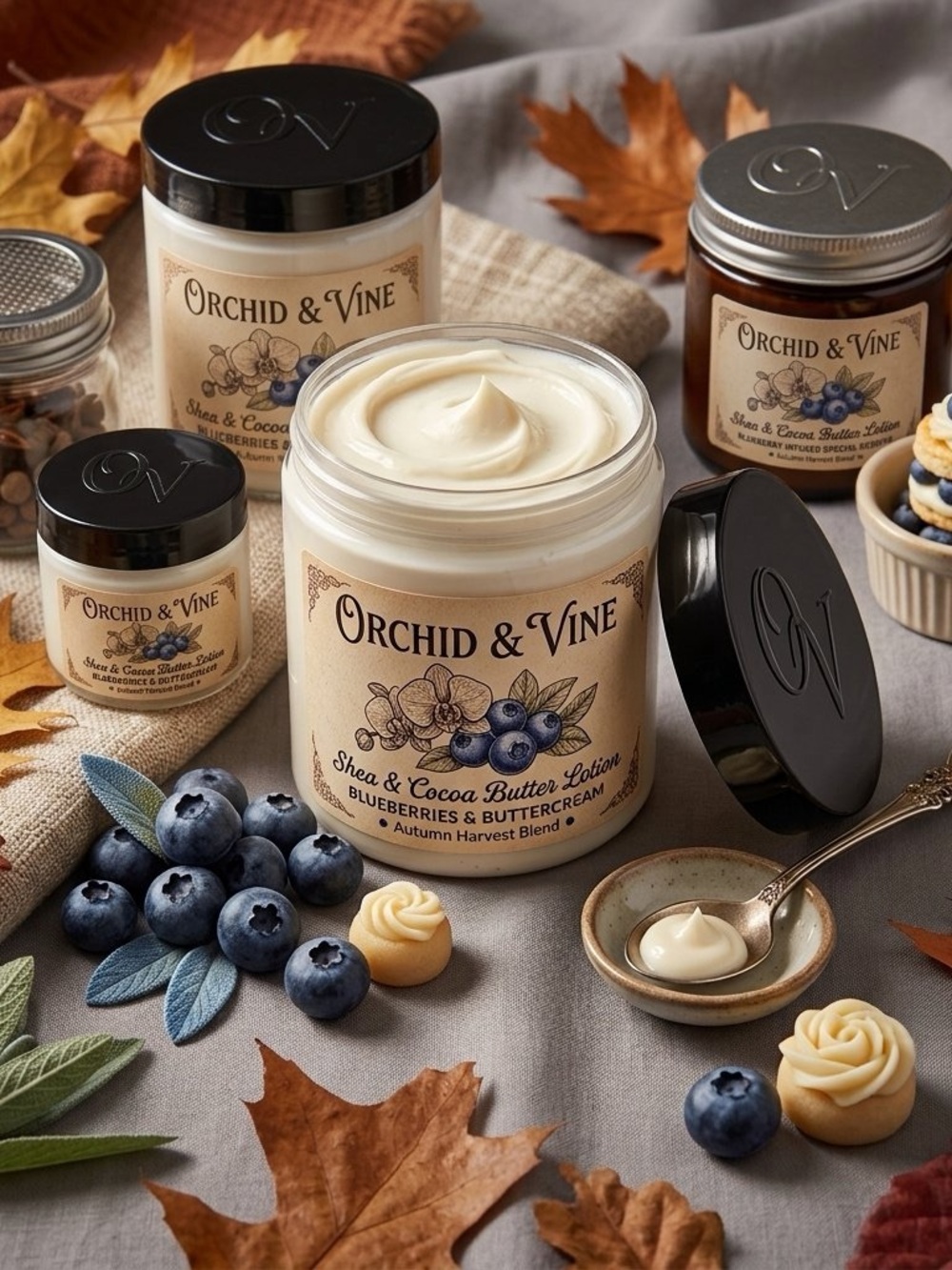 Blueberry & Buttercream Shea & Cocoa Butter Lotion Skin Nutrition Orchid & Vine